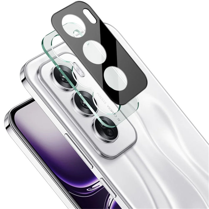 IMAK For Oppo Reno12 5G (Global) Tempered Glass Camera Lens Protector+Acrylic Lens Cap (Black Version) - 1