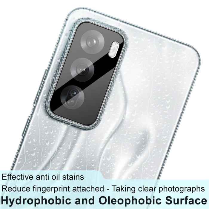 IMAK For Oppo Reno12 5G (Global) Tempered Glass Camera Lens Protector+Acrylic Lens Cap (Black Version) - 3
