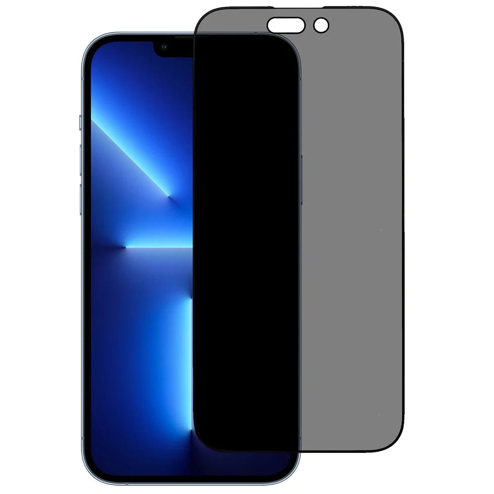 For iPhone 14 Pro Max 6.7 inch Anti-spy Matte Tempered Glass Bright Silk Printing Edge Full Cover Full Glue Screen Protector - 1