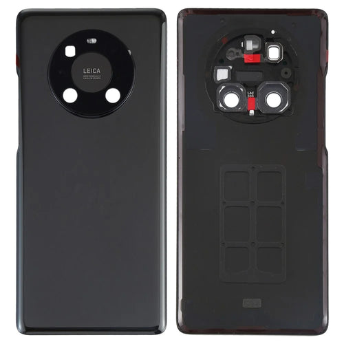For Huawei Mate 40 Pro 5G Battery Housing with Adhesive Sticker + Camera Lens Cover - Black - 1