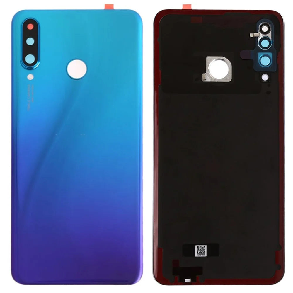 For Huawei P30 Lite (48MP) Battery Housing with Adhesive Sticker+Camera Lens Cover - Aurora Blue - 1