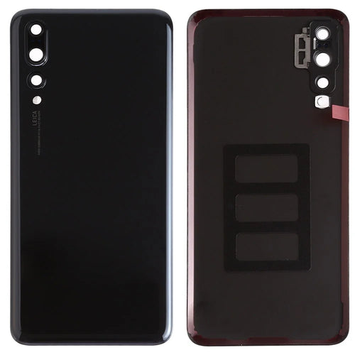 For Huawei P20 Pro Battery Housing with Adhesive Sticker+Camera Lens Cover - Black - 1
