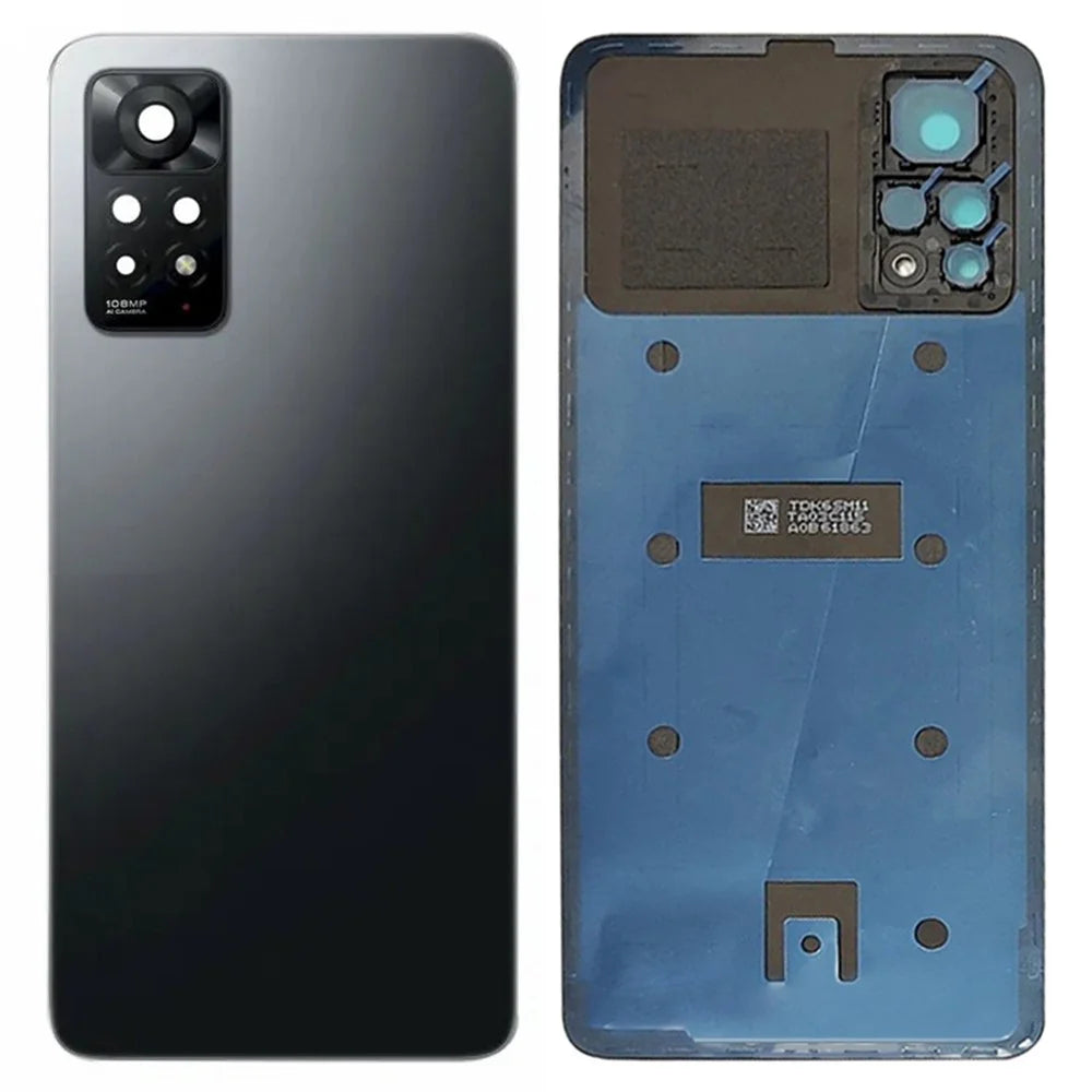 For Xiaomi Redmi Note 11 Pro 4G (Mediatek) Back Battery Housing Cover with Camera Ring Lens Cover Spare Part - Black - 1