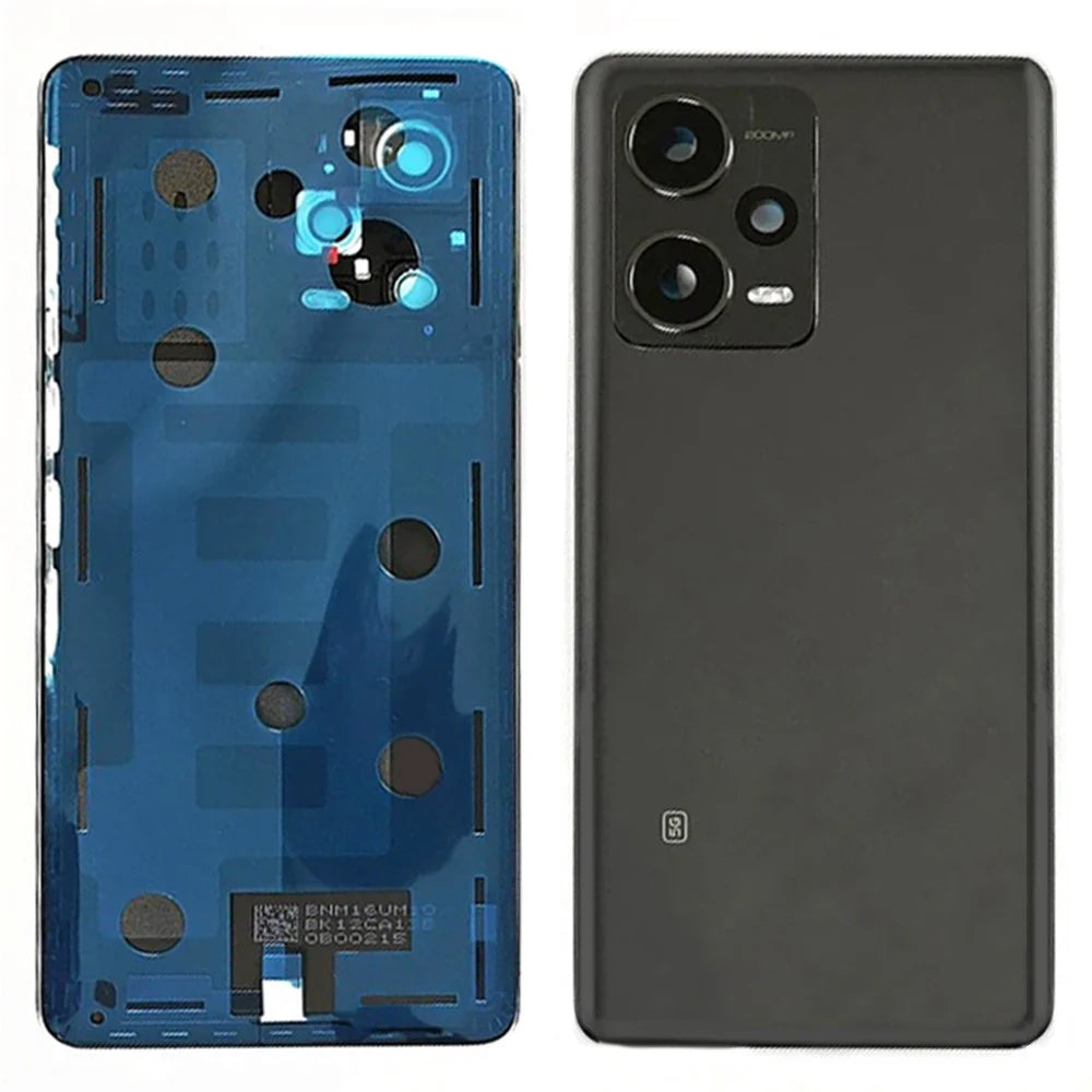 For Xiaomi Redmi Note 12 Pro+ 5G Back Battery Housing Cover with Camera Ring Lens Cover Spare Part - Black - 1