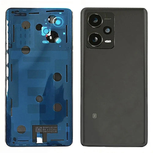 For Xiaomi Redmi Note 12 Pro+ 5G Back Battery Housing Cover with Camera Ring Lens Cover Spare Part - Black - 1