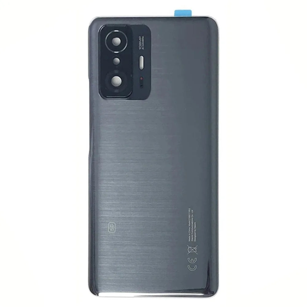 For Xiaomi 11T 5G / 11T Pro 5G Back Battery Housing Cover with Camera Ring Lens Cover Spare Part - Black - 2