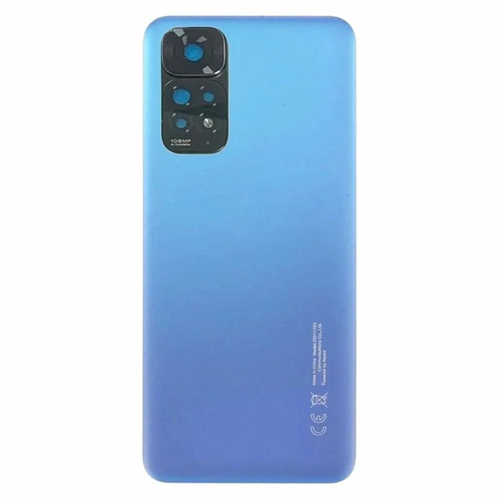 For Xiaomi Redmi Note 11S 4G Back Battery Housing Cover with Camera Ring Lens Cover Spare Part - Blue - 2