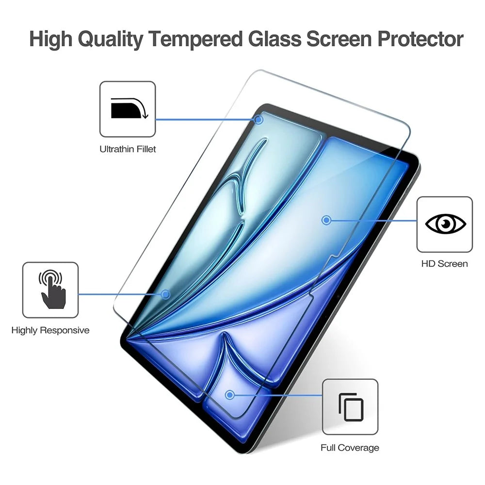 2Pcs For iPad Air 11 (2026) / (2025) / (2024) Screen Protector 2.5D Arc Edge Tempered Glass Film - 4
