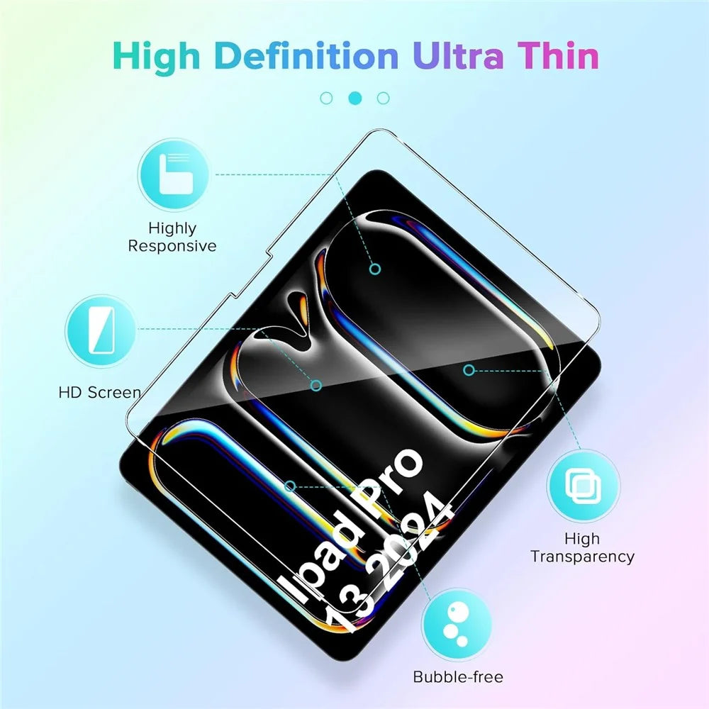 2Pcs For iPad Pro 11 (2025) / 11 (2024) Screen Protector Tempered Glass Film 2.5D Arc Edge - 6