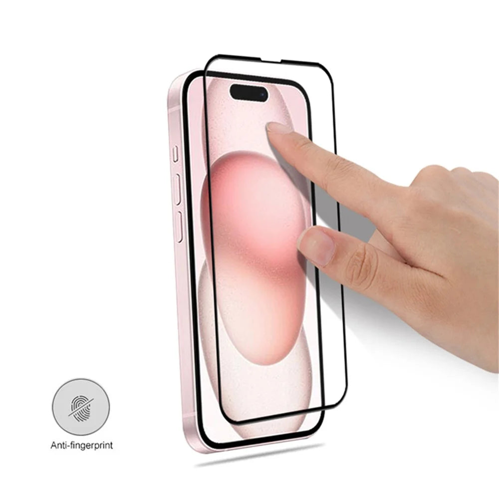 MOCOLO 25Pcs For iPhone 15 Pro Max Full Screen Protector Silk Printing Full Glue Tempered Glass Film - Black - 4
