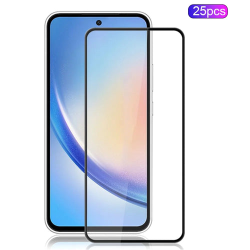 MOCOLO 25Pcs For Samsung Galaxy A35 5G / A55 5G Screen Protector Full Glue Silk Printing Tempered Glass Film, Black - 1