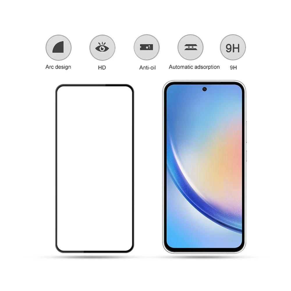 MOCOLO 25Pcs For Samsung Galaxy A35 5G / A55 5G Screen Protector Full Glue Silk Printing Tempered Glass Film, Black - 3
