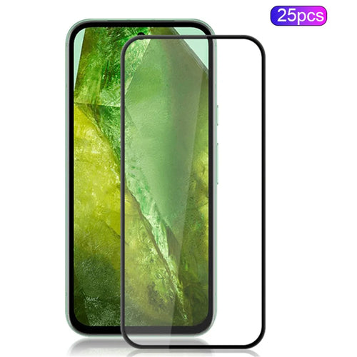 MOCOLO 25Pcs For Google Pixel 8a Screen Protector HD Silk Print Tempered Glass Film - Black - 1