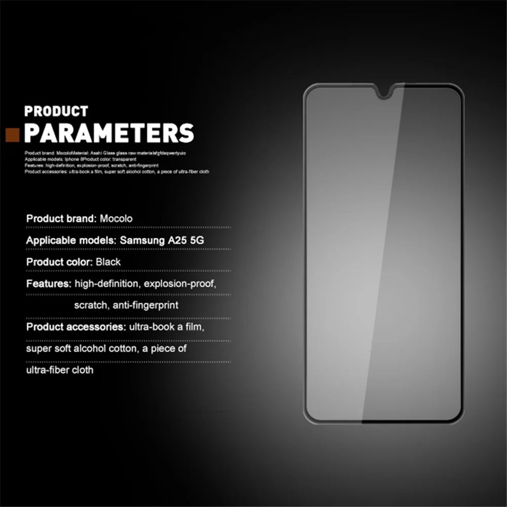 MOCOLO 25Pcs For Samsung Galaxy A25 5G (Global) (161.0 X 76.5 X 8.3mm) Full Glue Screen Protector Tempered Glass Film - Black - 4