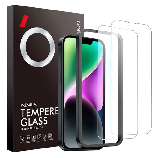 NORTHJO 2Pcs A+ For iPhone 14 Plus Tempered Glass Screen Protector 0.3mm 2.5D Clear Film with Installation Tool - 1