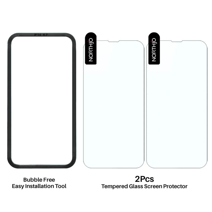 NORTHJO 2Pcs A+ For iPhone 14 Plus Tempered Glass Screen Protector 0.3mm 2.5D Clear Film with Installation Tool - 7
