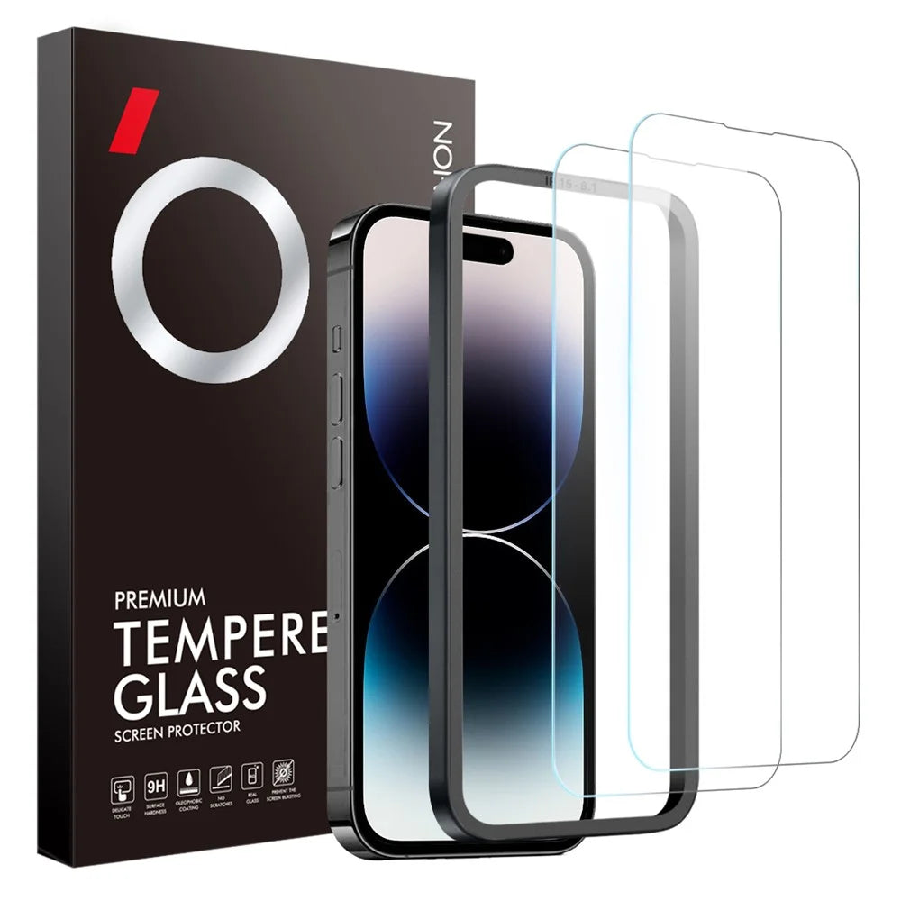NORTHJO 2Pcs A+ For iPhone 14 Pro Clear Screen Protector 0.3mm 2.5D Tempered Glass Film with Installation Tool - 1