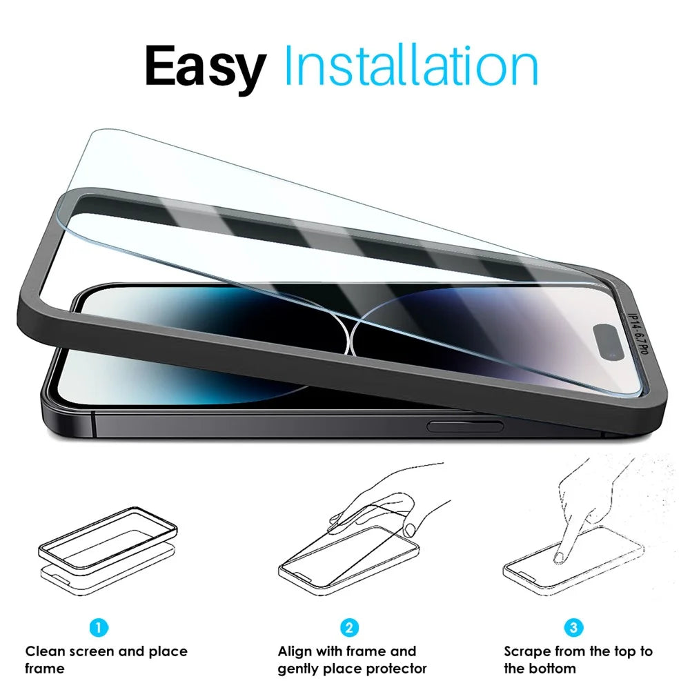 NORTHJO 2Pcs A+ For iPhone 14 Pro Max Tempered Glass Screen Protector 0.3mm 2.5D with Installation Tool - 3
