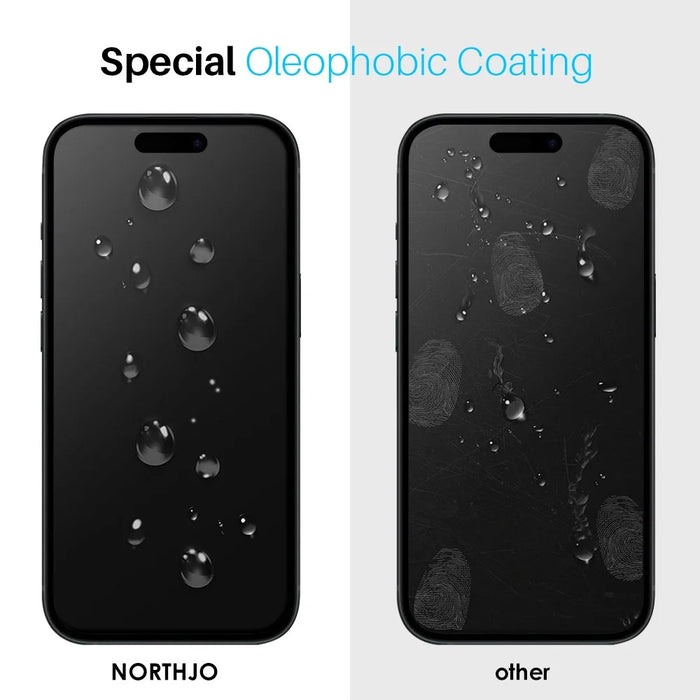 NORTHJO 2Pcs A+ For iPhone 15 Clear Screen Protector 0.3mm 2.5D Tempered Glass Film with Installation Tool - 5