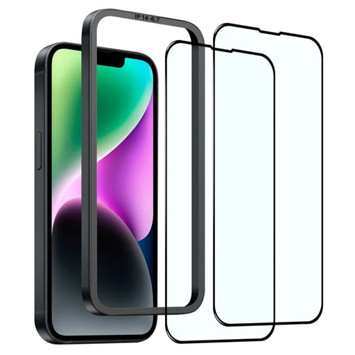 NORTHJO 2Pcs A+ For iPhone 14 Plus Screen Protector Silk Printing High Aluminum-Silicon Glass Film with Easy Installation Tool - 1