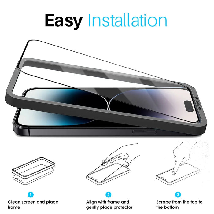 NORTHJO 2Pcs A+ For iPhone 14 Pro Max Screen Protector Silk Printing High Aluminum-Silicon Glass Film with Installation Tool - 3