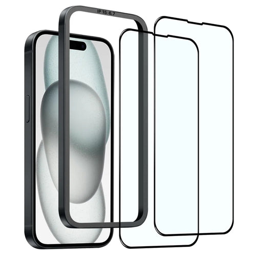 NORTHJO 2Pcs A+ For iPhone 15 Plus High Aluminum-Silicon Glass Film Silk Printing Screen Protector with Installation Tool - 1