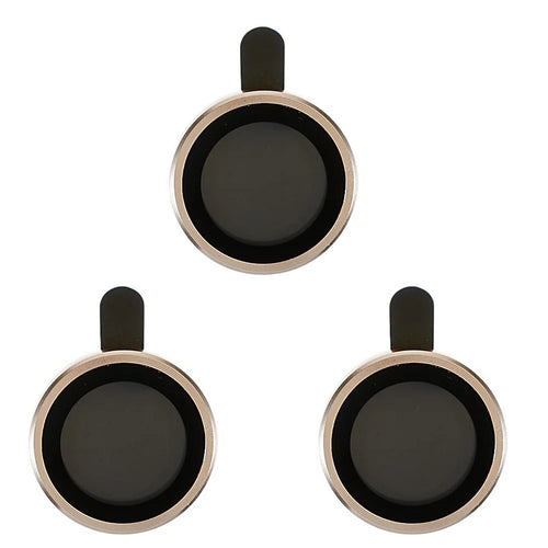 RURIHAI For iPhone 14 Pro 6.1 inch / 14 Pro Max 6.7 inch 1 Set 3D Camera Lens Protector Metal + Tempered Glass Anti-scratch Lens Film - Gold - 1