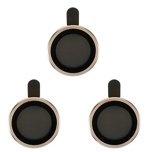 RURIHAI For iPhone 14 Pro 6.1 inch / 14 Pro Max 6.7 inch 1 Set 3D Camera Lens Protector Metal + Tempered Glass Anti-scratch Lens Film - Gold - 1
