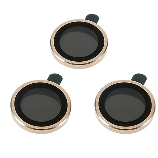 RURIHAI For iPhone 14 Pro 6.1 inch / 14 Pro Max 6.7 inch 1 Set 3D Camera Lens Protector Metal + Tempered Glass Anti-scratch Lens Film - Gold - 2