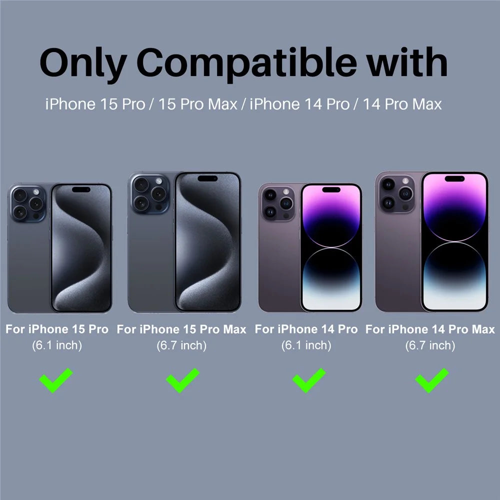 NORTHJO 2 Sets for iPhone 15 Pro / 15 Pro Max / 14 Pro / 14 Pro Max Lens Protector Rhinestone Ring Tempered Glass Lens Film - Colorful - 2