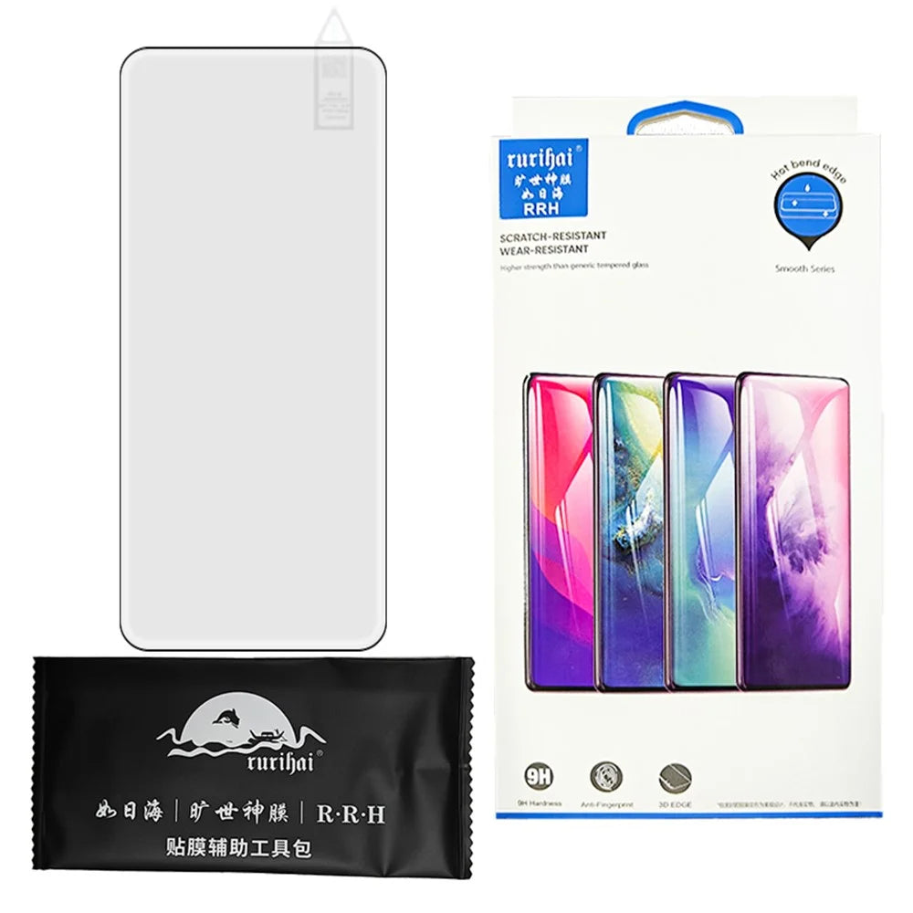 RURIHAI For Honor 200 Pro 5G Curved Screen Protector High Aluminum-Silicon Glass Film Side Glue - 4