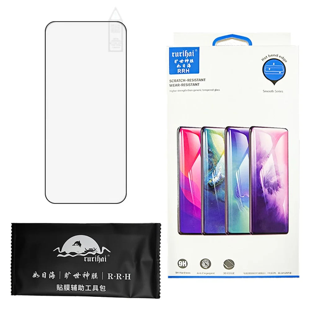 RURIHAI For Oppo Reno12 Pro 5G (Global) Screen Protector High Aluminium-Silicon Glass, 3D Curved Edge - 5