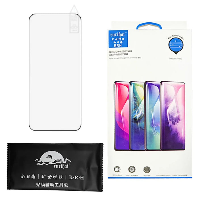 RURIHAI For Oppo Reno12 5G (Global) 3D Curved Screen Protector High Aluminum-Silicon Glass Film Side Glue - 5