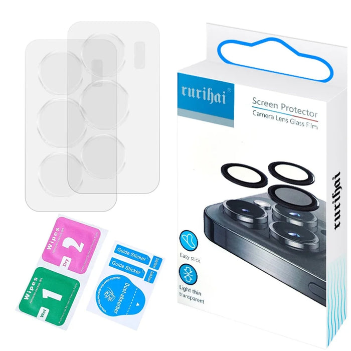 RURIHAI 2Pcs For Oppo Reno12 Pro 5G (Global) Camera Lens Protector 3D High Transparency Lens Film - 5