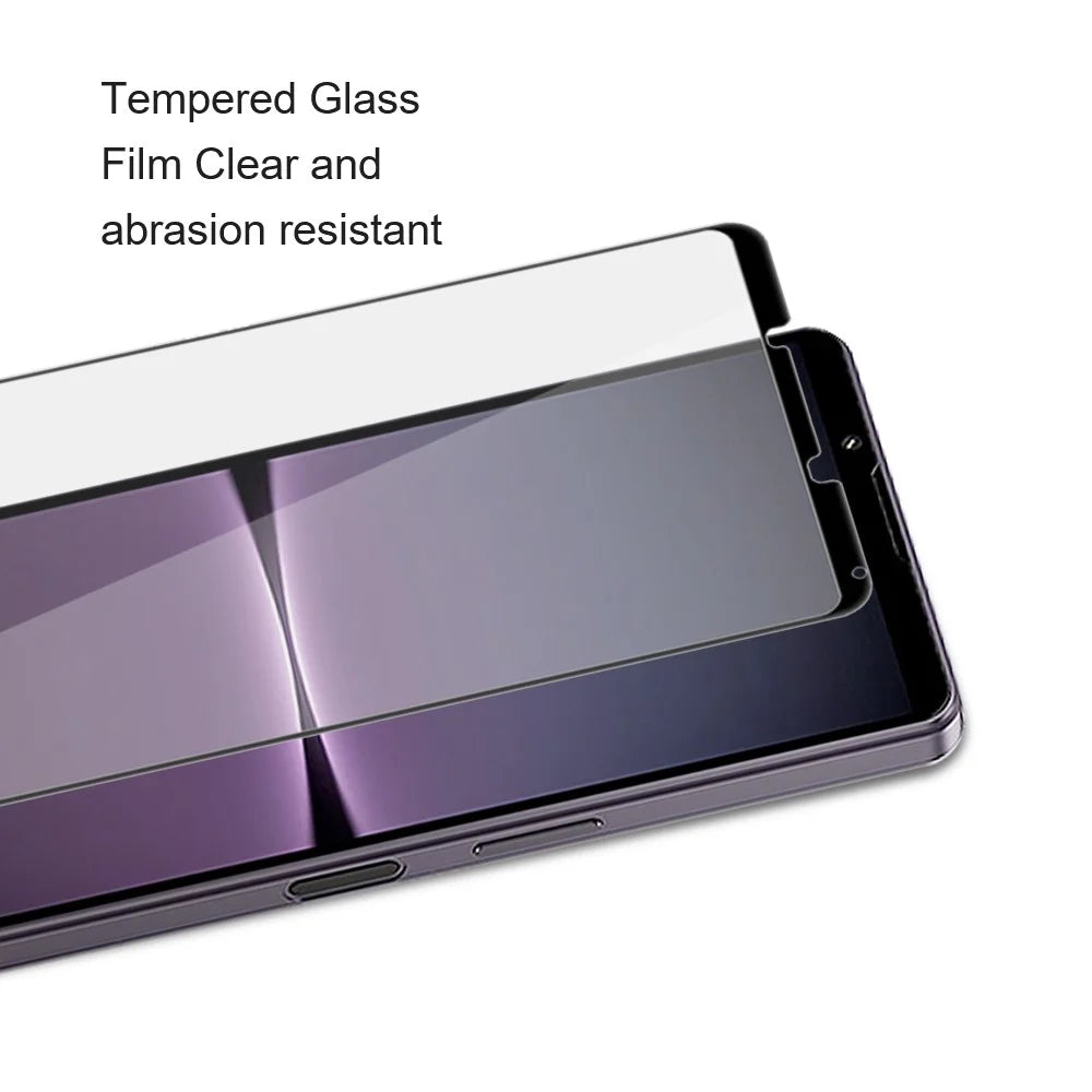 AMORUS For Sony Xperia 10 VI Tempered Glass Screen Protector Full Glue Silk Printing Edge, Black - 4