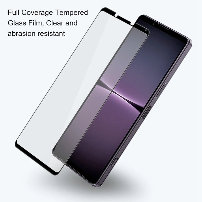 AMORUS For Sony Xperia 10 VI Tempered Glass Screen Protector Full Glue Silk Printing Edge, Black - 6