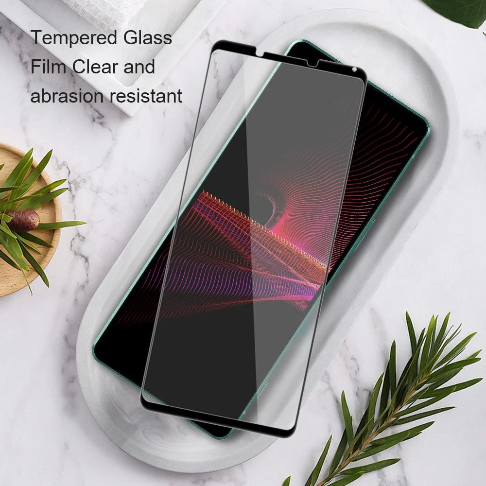 AMORUS For Sony Xperia 10 VI Tempered Glass Screen Protector Full Glue Silk Printing Edge, Black - 7