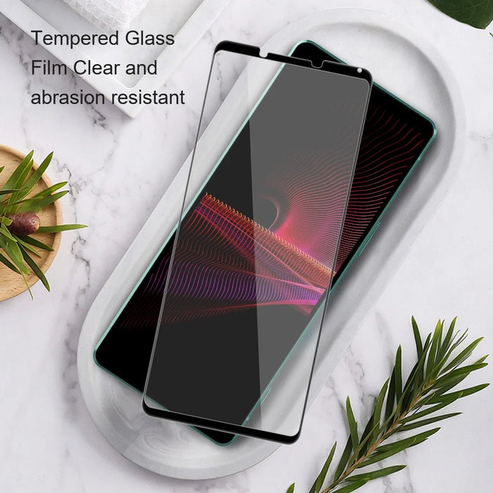AMORUS For Sony Xperia 10 VI Tempered Glass Screen Protector Full Glue Silk Printing Edge, Black - 7