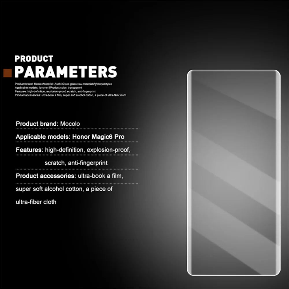 MOCOLO For Honor Magic6 Pro 5G Tempered Glass Screen Protector 3D Curved UV Liquid Film - 6