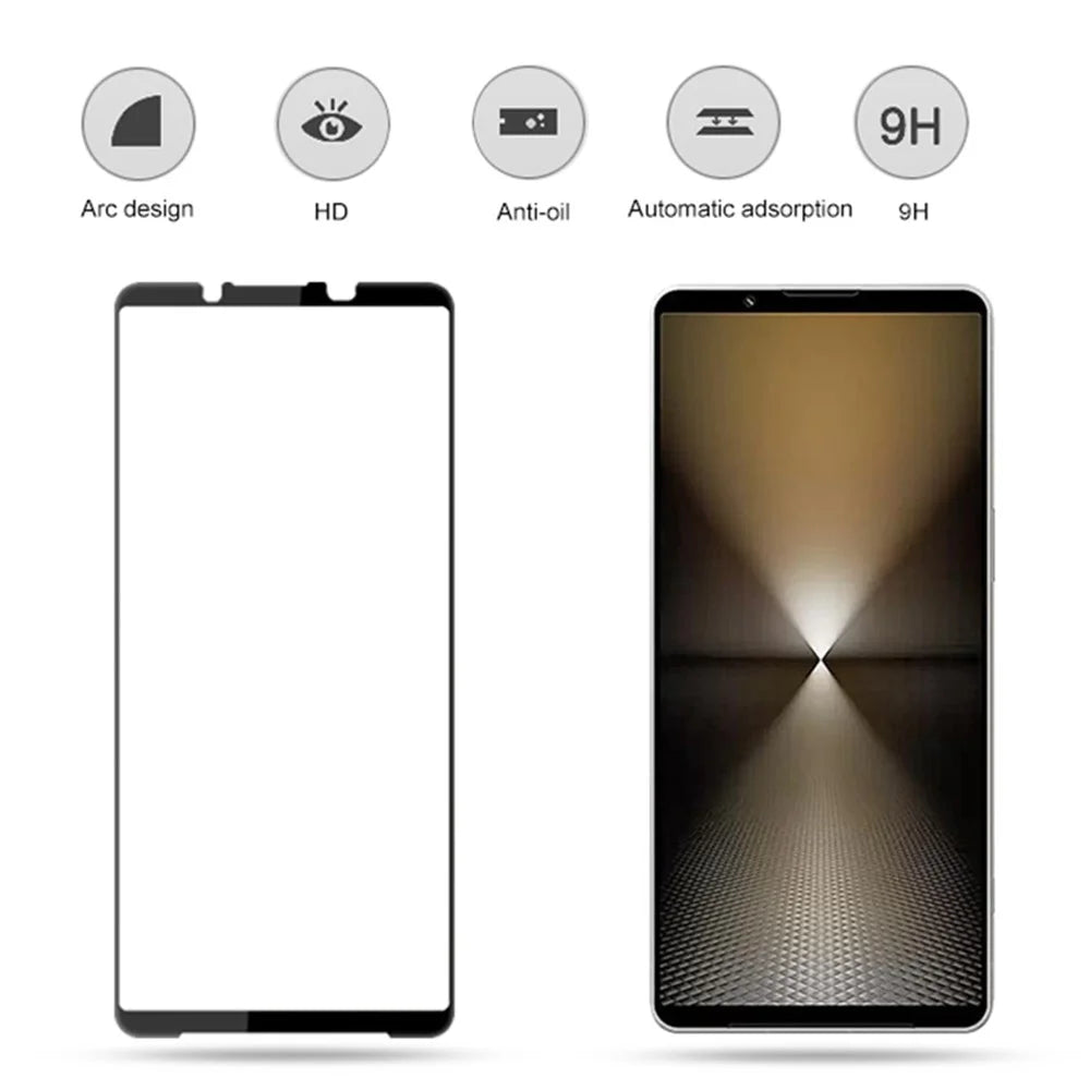 MOCOLO For Sony Xperia 1 VI Screen Protector Tempered Glass Anti-Shatter Silk Printing Film, Black - 2