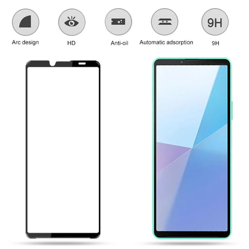 MOCOLO For Sony Xperia 10 VI Screen Protector HD Clarity Black Edges Tempered Glass Film - Black - 2
