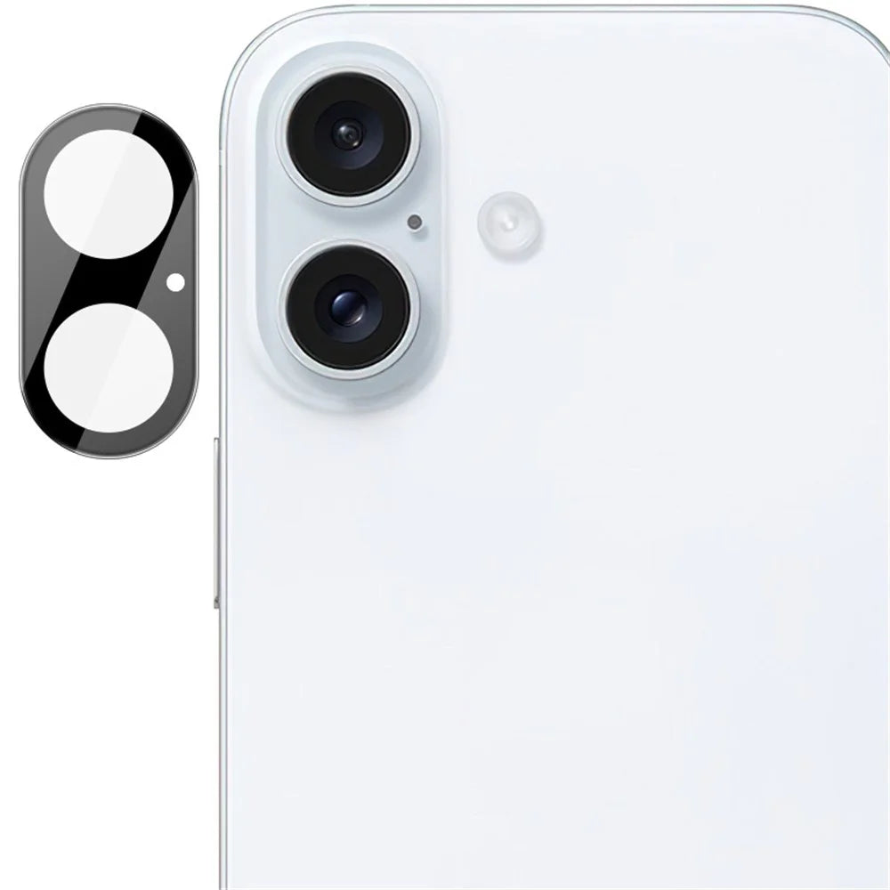 IMAK For iPhone 16 / 16 Plus Camera Lens Protector+Acrylic Lens Cap Tempered Glass Lens Film HD Clear (Black Version) - 5