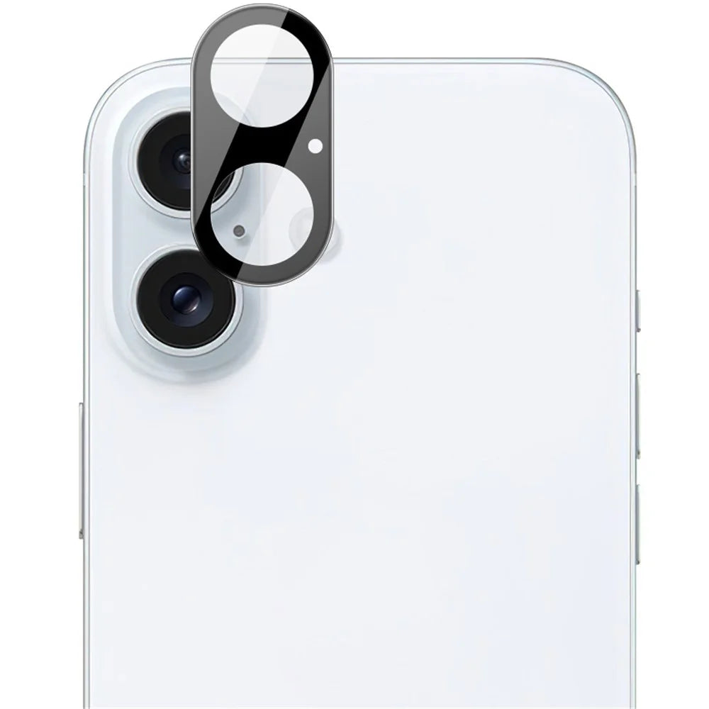 IMAK For iPhone 16 / 16 Plus Camera Lens Protector+Acrylic Lens Cap Tempered Glass Lens Film HD Clear (Black Version) - 6