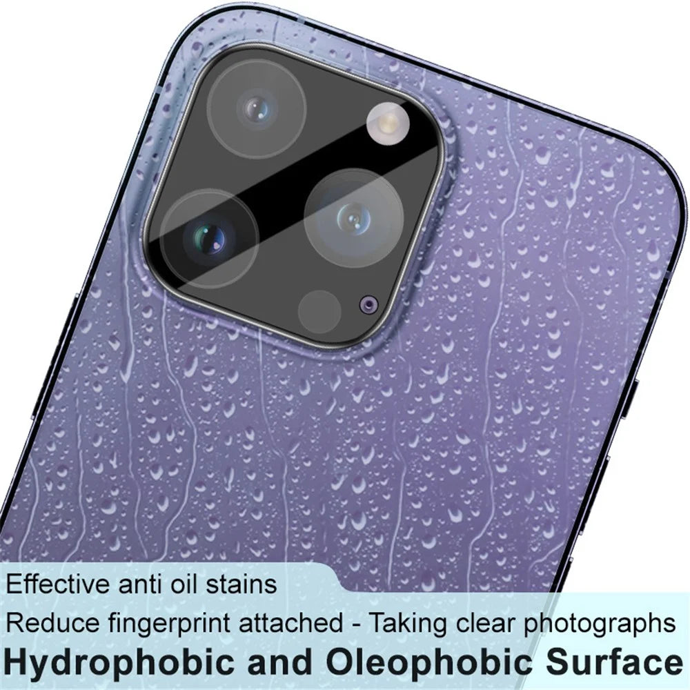 IMAK For iPhone 16 Pro  /  16 Pro Max Tempered Glass Camera Lens Protector+Acrylic Lens Cap (Black Version) - 3