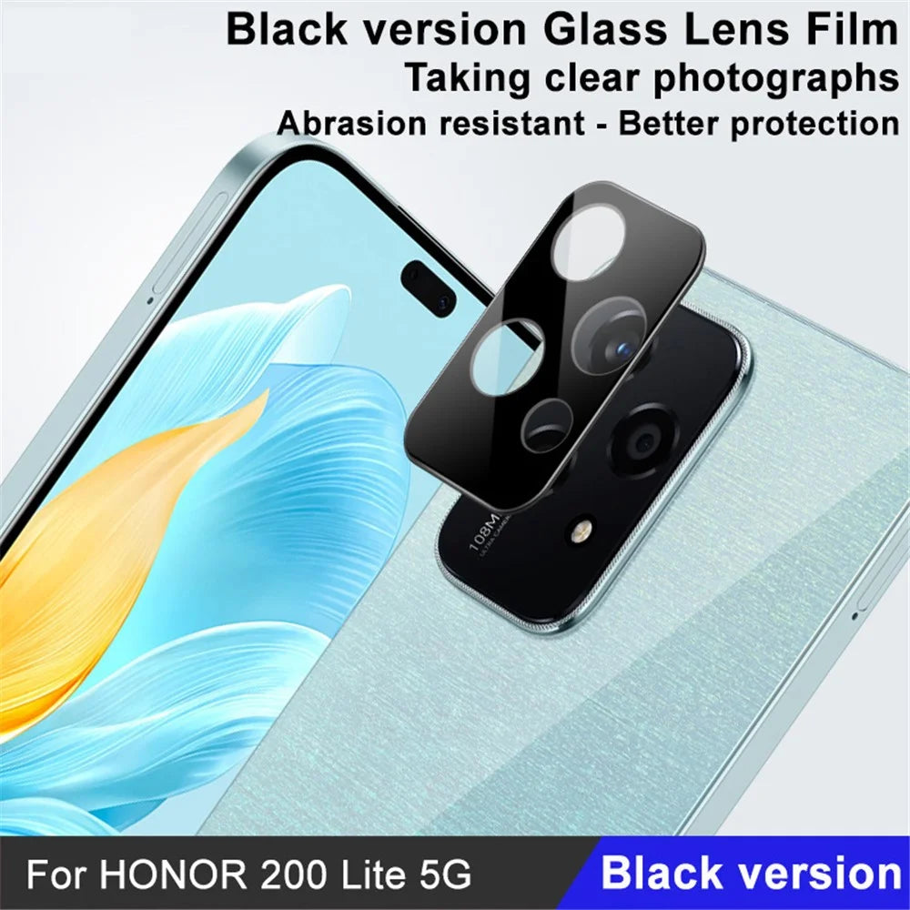 IMAK For Honor 200 Lite Camera Lens Protector Tempered Glass (Black Version) - 2