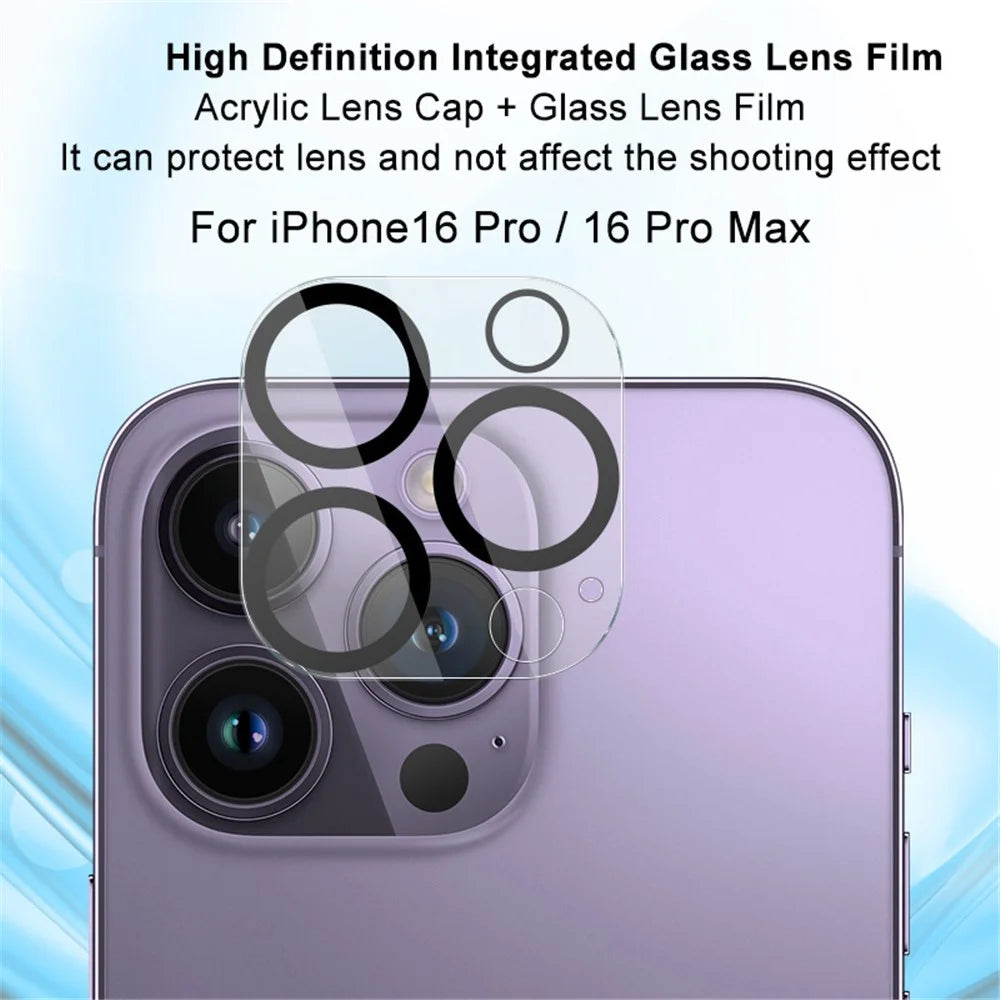 IMAK For iPhone 16 Pro / 16 Pro Max Tempered Glass HD Camera Lens Protector + Acrylic Lens Cap - 2