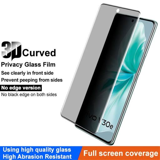 IMAK For vivo V30e 5G Privacy Screen Protector 3D Curved Tempered Glass Film (No Edge Version) - 2
