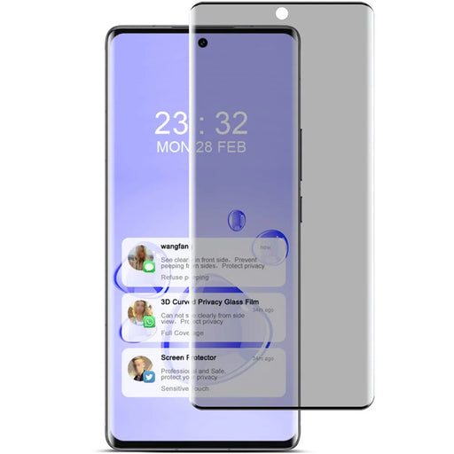 IMAK For vivo X100 Ultra 5G / Y200 (India) 5G Privacy Screen Protector 3D Curved Tempered Glass Film (No Edge Version) - 1