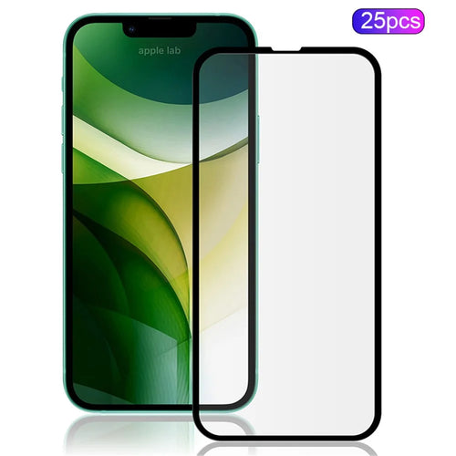 MOCOLO 25Pcs For iPhone 13 mini Screen Protector Silk Printing Tempered Glass Film - Black - 1