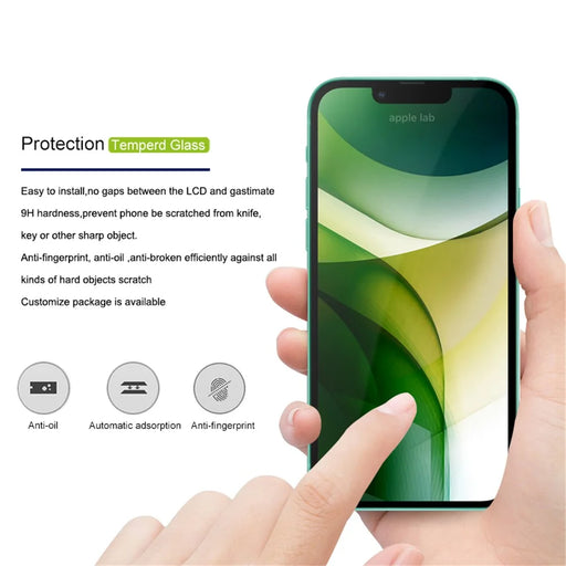 MOCOLO 25Pcs For iPhone 13 mini Screen Protector Silk Printing Tempered Glass Film - Black - 2